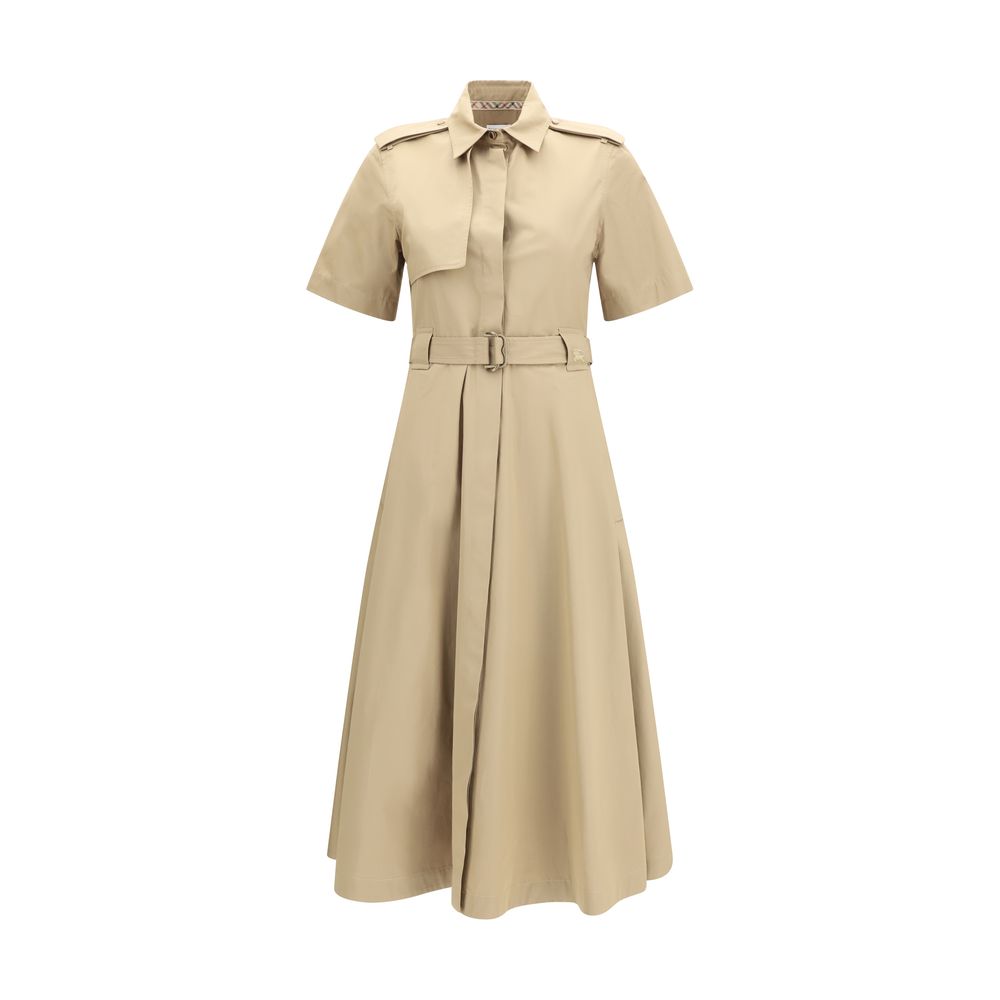 Beige Cotton Casual Dress
