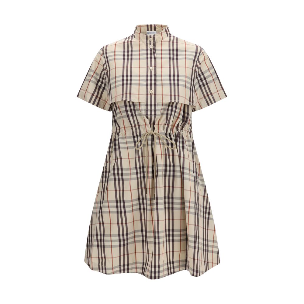 Beige Cotton Casual Dress
