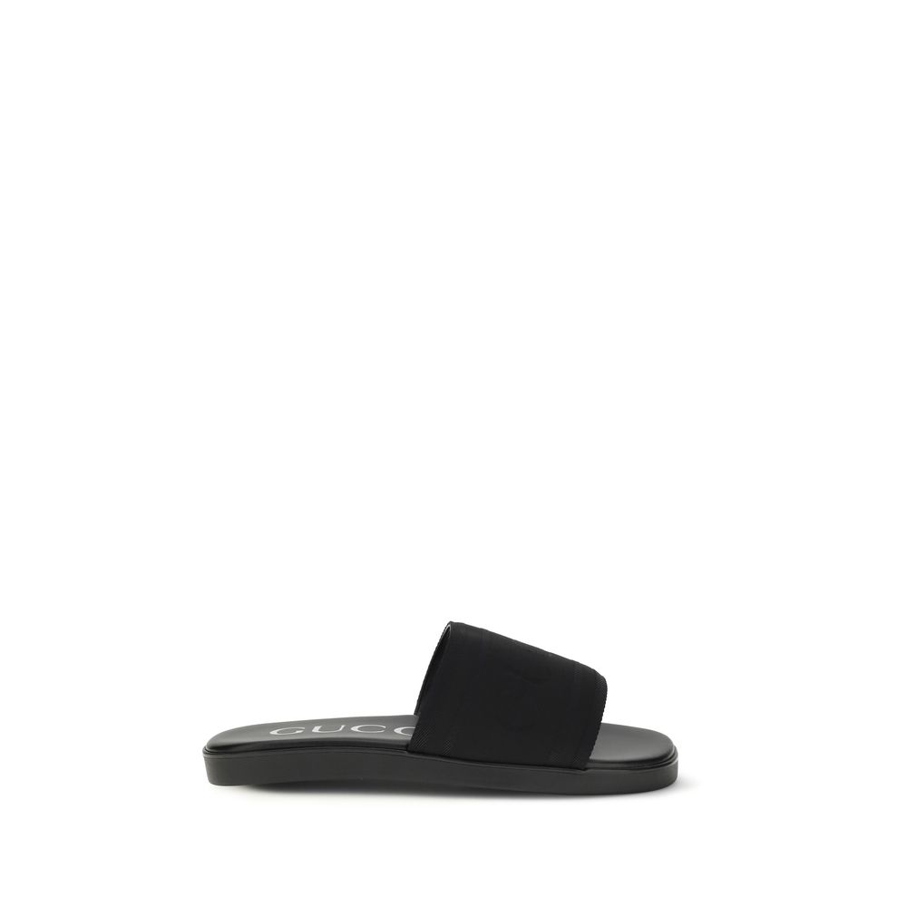 Black Fabric Sandals