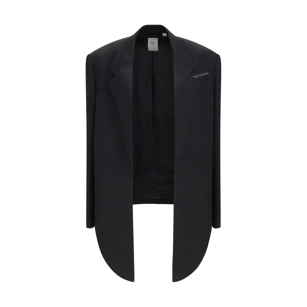 Black Viscose Full-Length Jacket