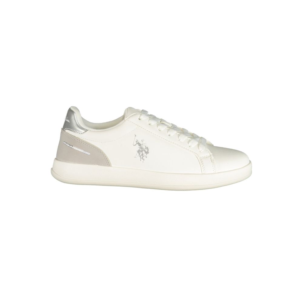 \"White Polyurethane Women's Sneaker\"