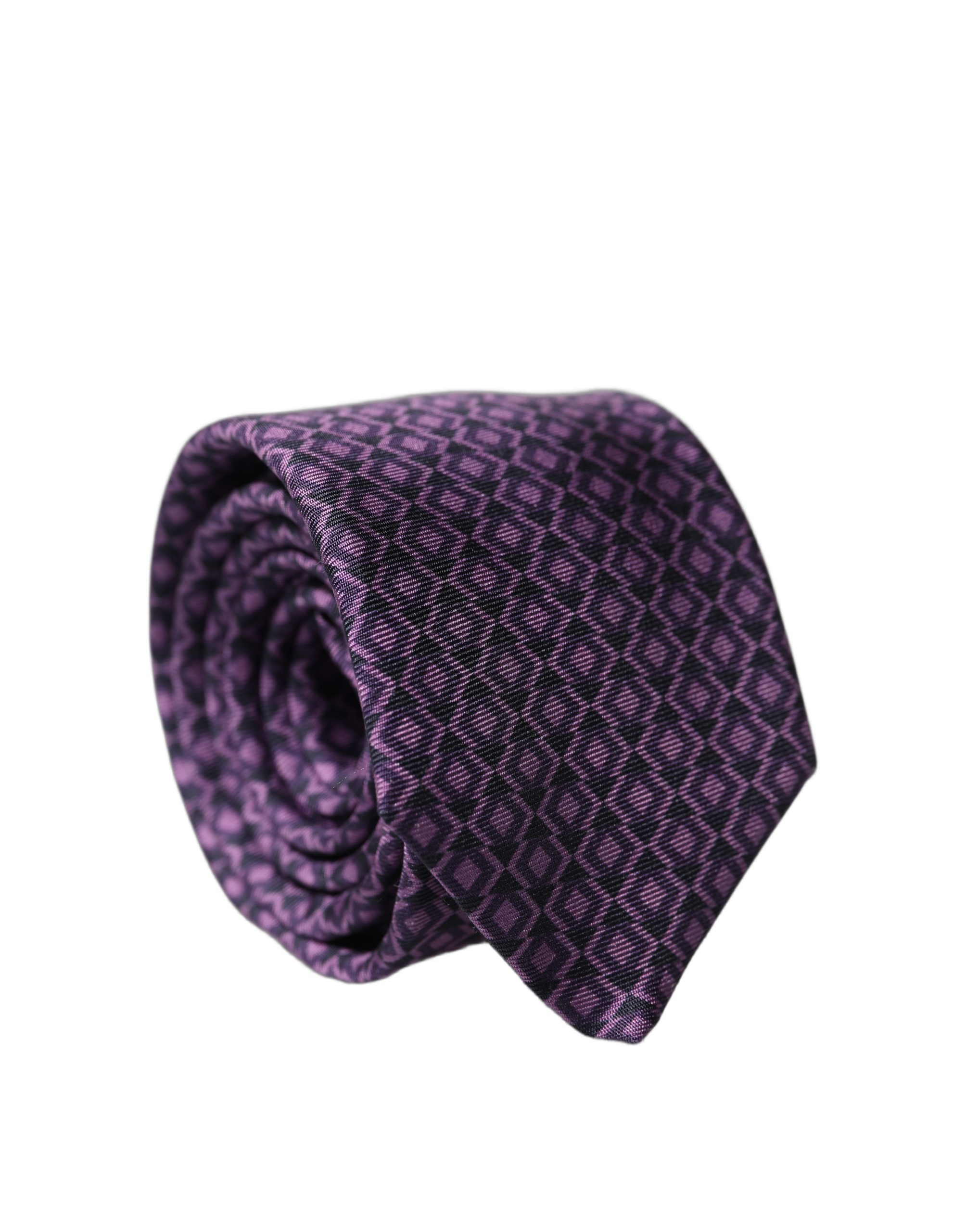 Purple Patterned 100% Silk Adjustable Men Necktie Tie
