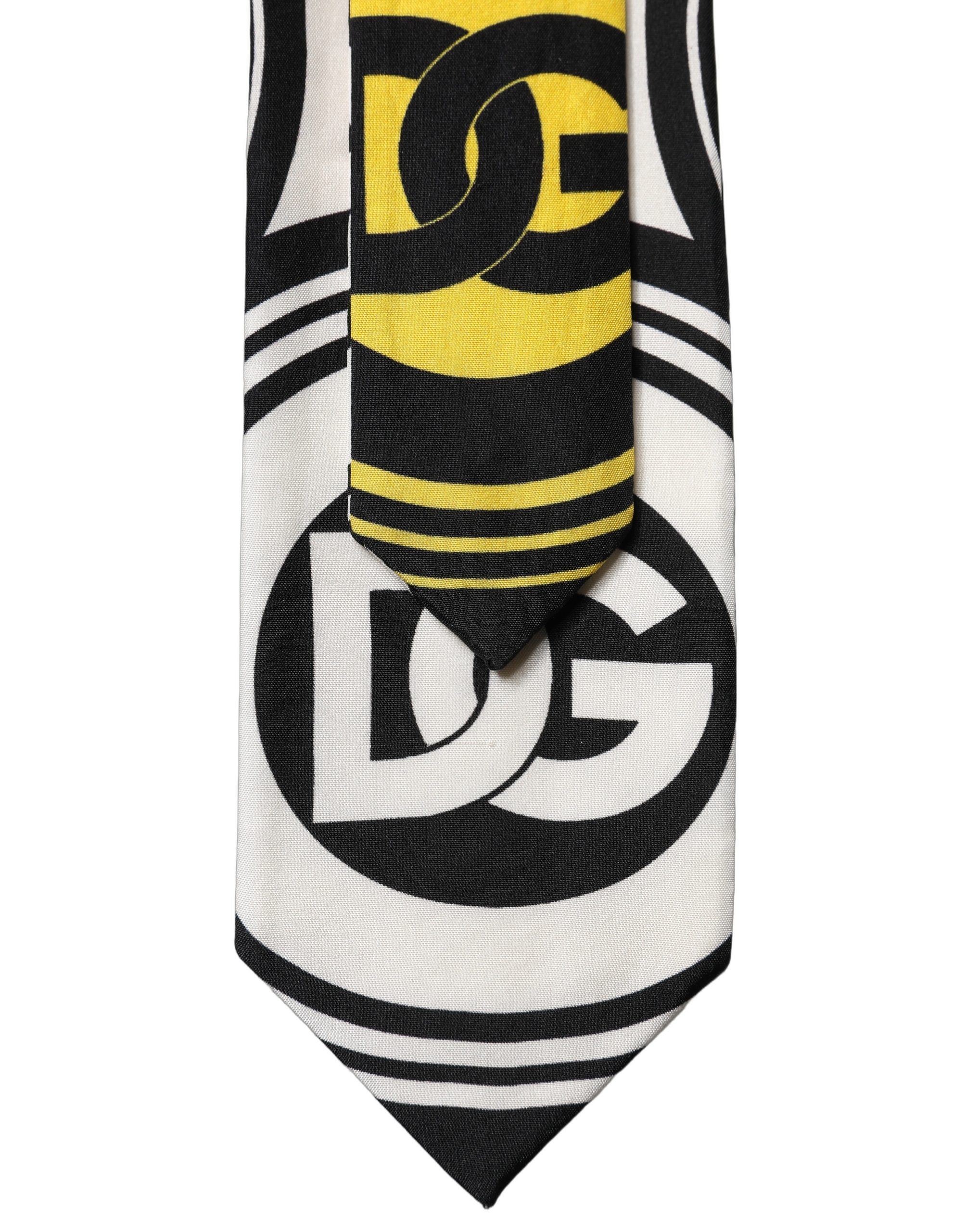 Multicolor Monogram Print Silk Adjustable Men Necktie Tie