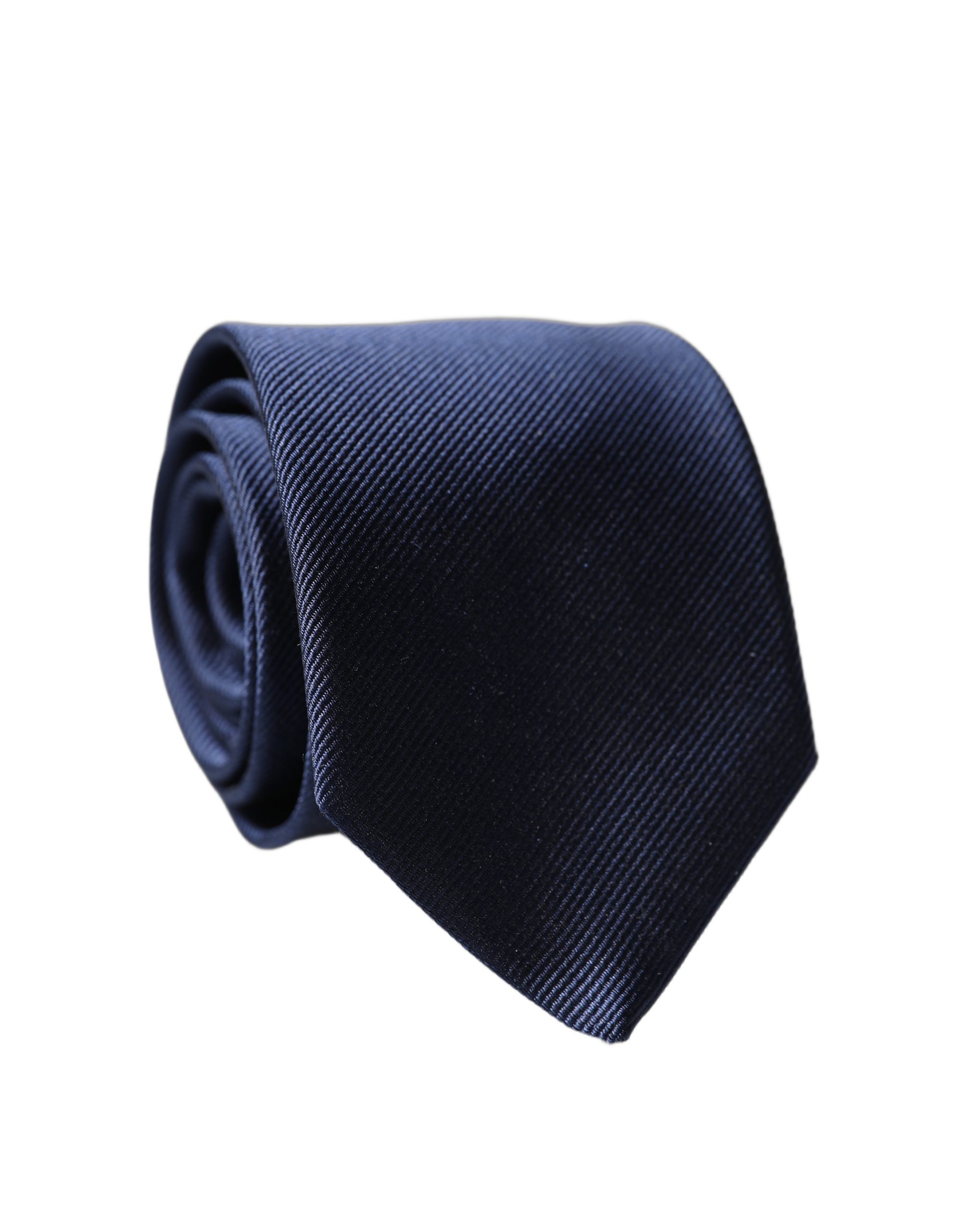 Navy Blue Solid 100% Silk Adjustable Men Necktie Tie