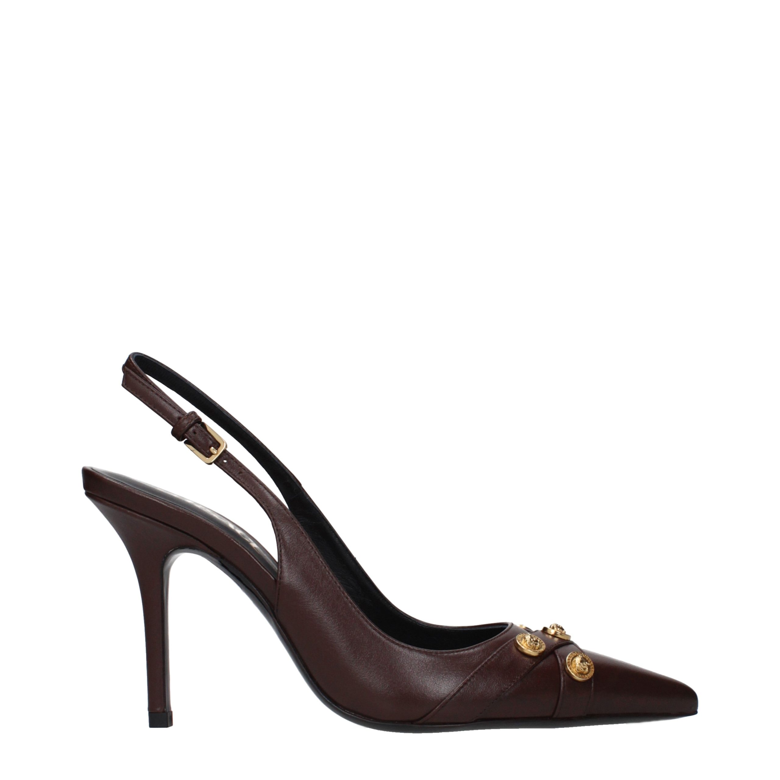 Brown Leather High Heel Pumps