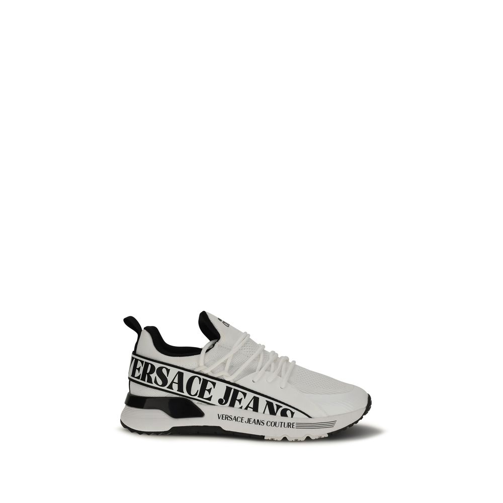 White Polyester Athletic Sneakers