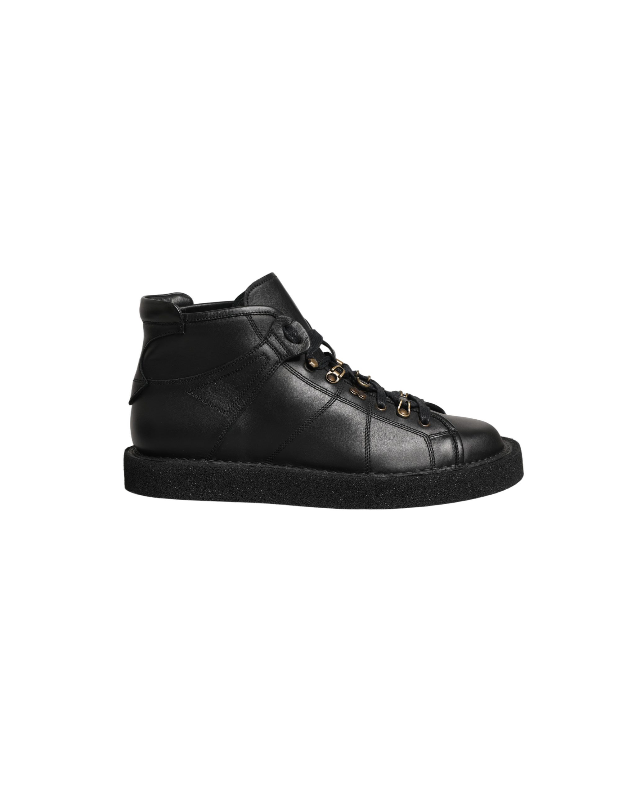 Black Leather Lace Up Men Ankle Boots Shoes