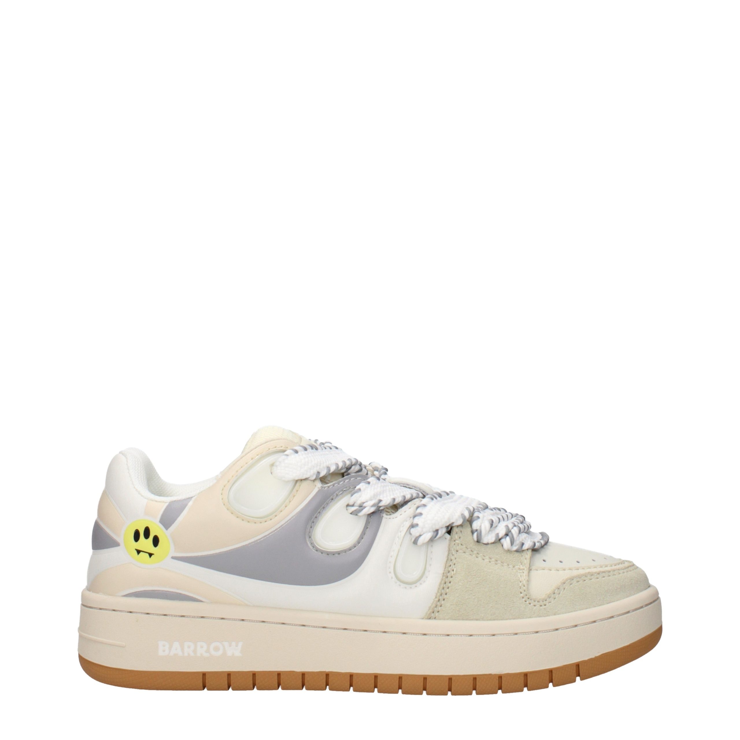 Beige Leather Low Top Sneakers