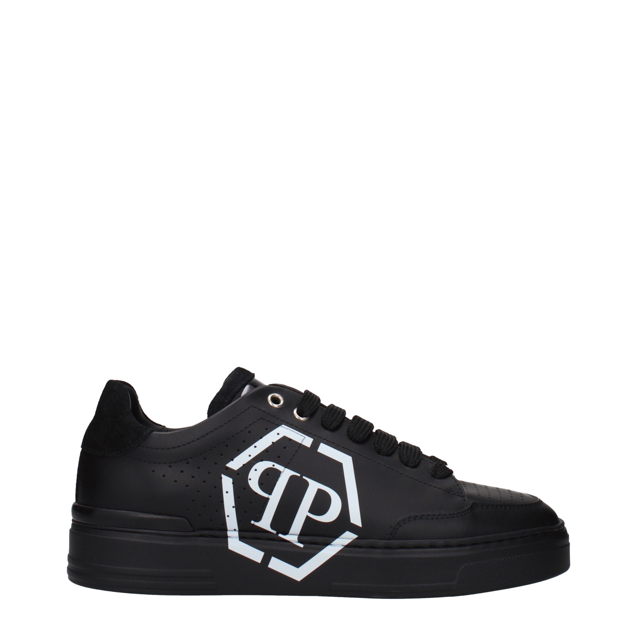 Black Leather Low Top Sneakers