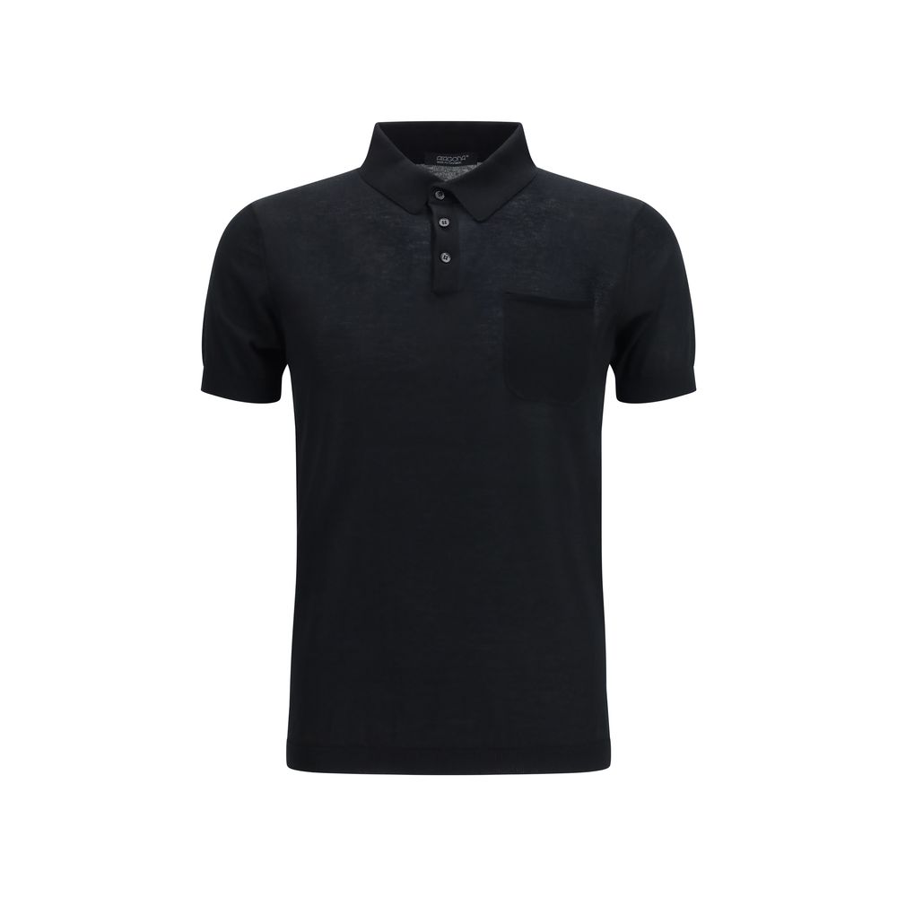 Black Cotton Polo Shirt