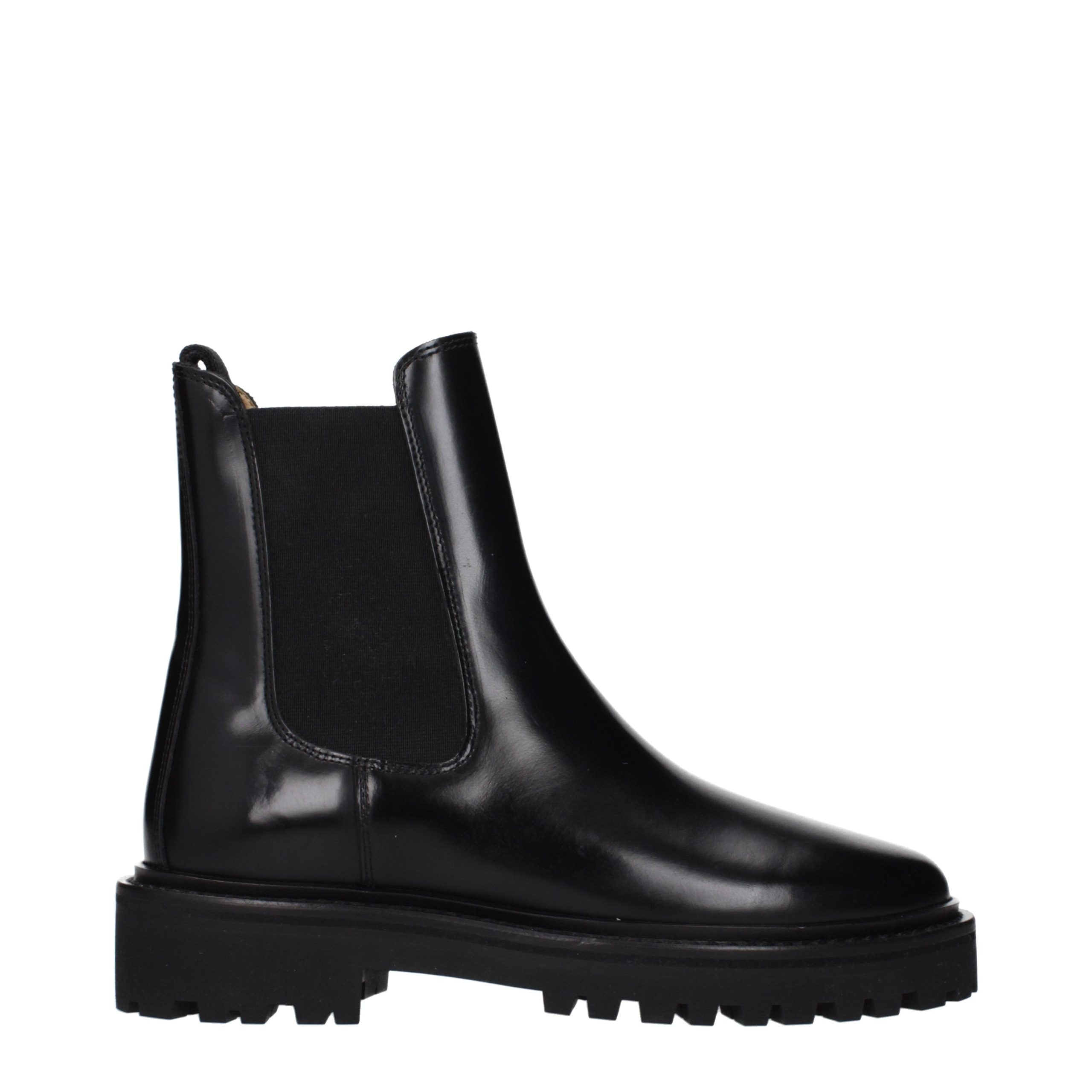 Black Leather Ankle Boots