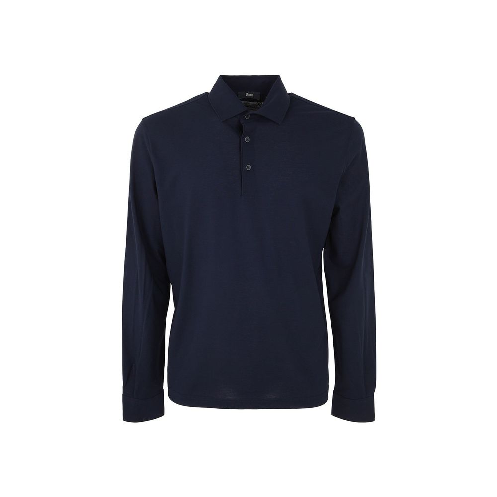 Blue Cotton Polo Shirt