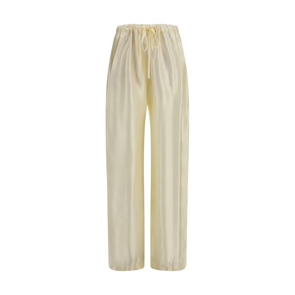 Beige Viscose Casual Pants