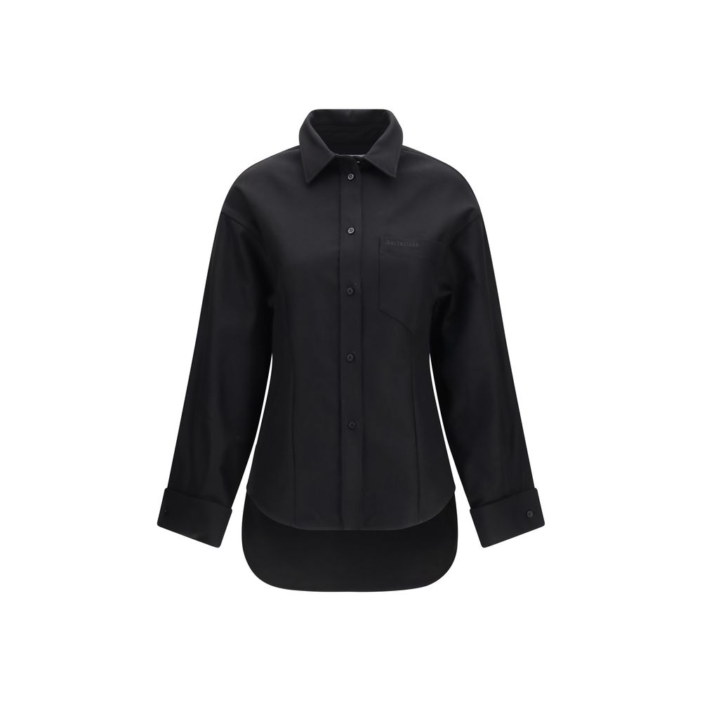 Black Cotton Dress Shirt