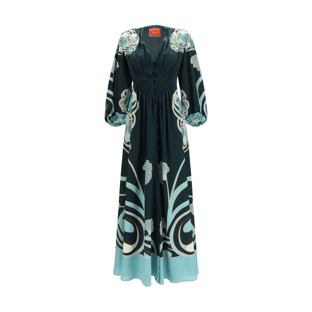 Blue Silk Casual Dress