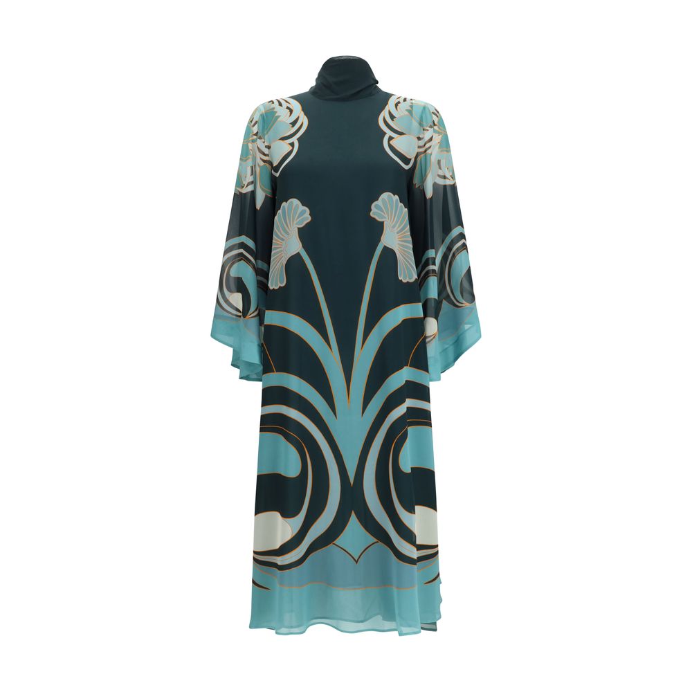 Blue Silk Casual Dress