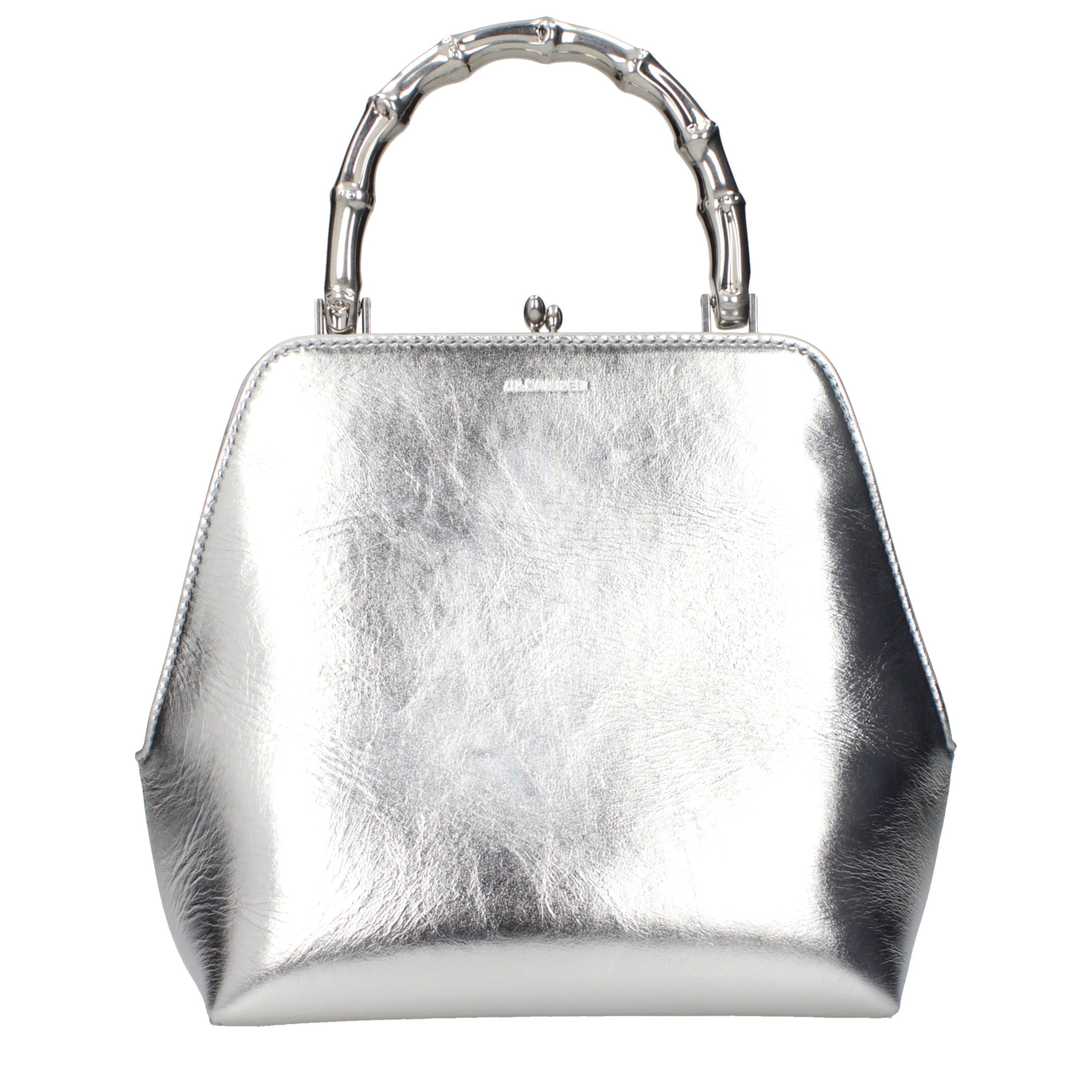 Gray Leather Handbag