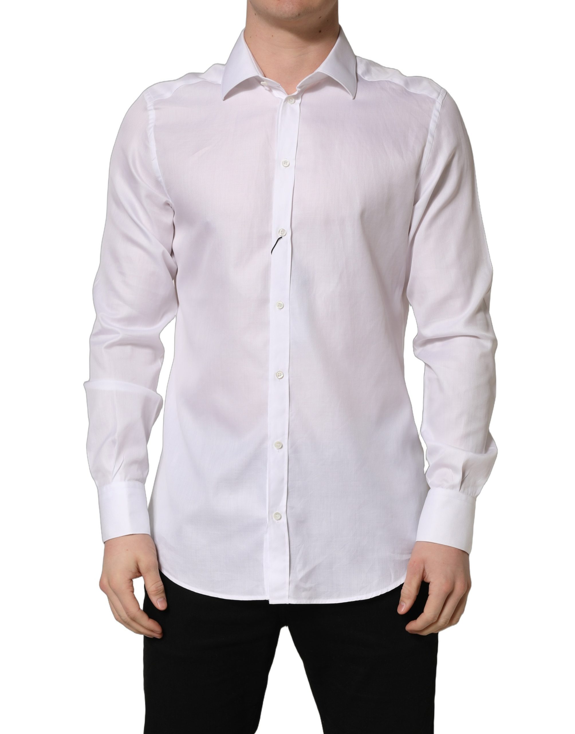 White Cotton Collared Dress Formal Men Shirt