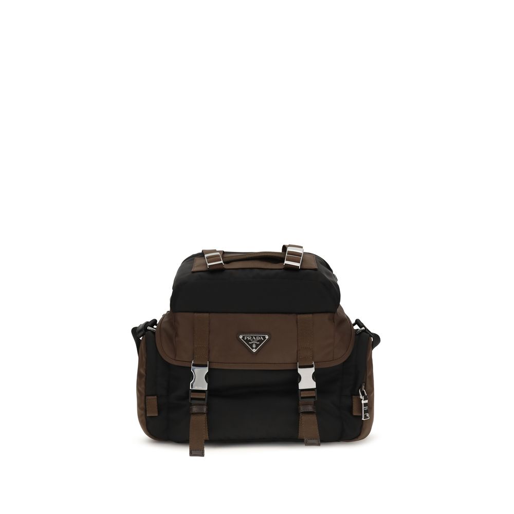Brown Recycled Polyamide Shoulder Bag