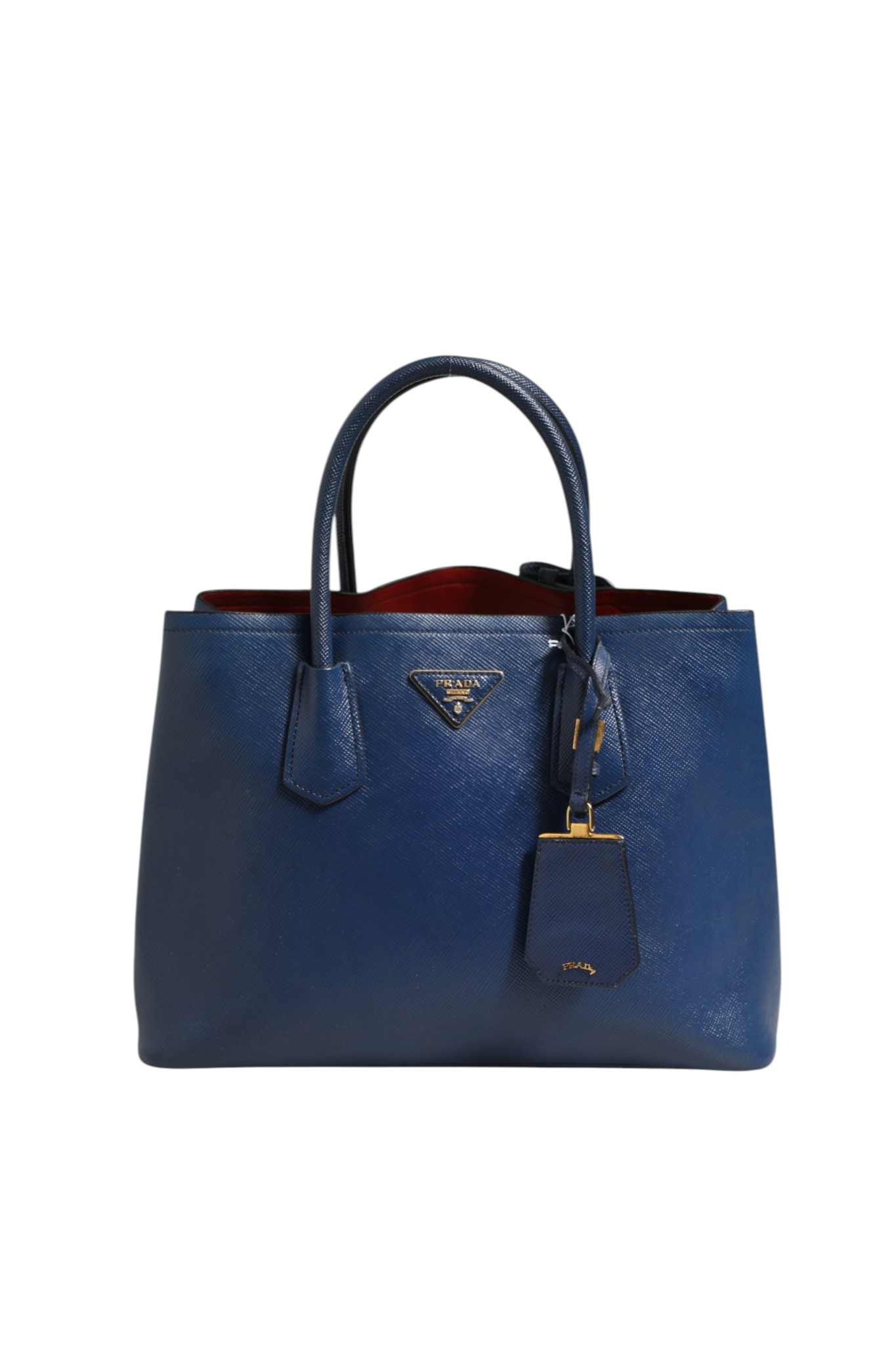 Blue Saffiano Leather 2way Bag