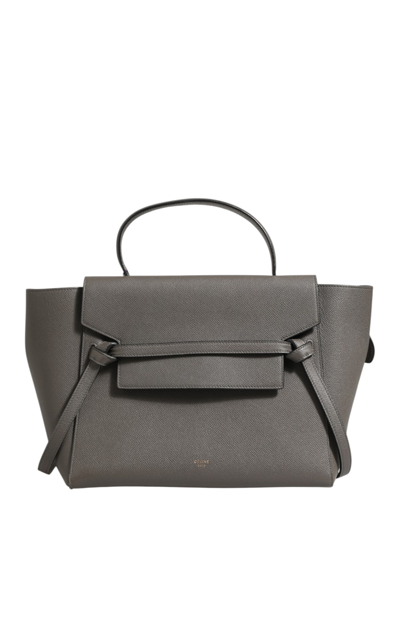 Nano Belt Bag in Grained Calfskin Grey