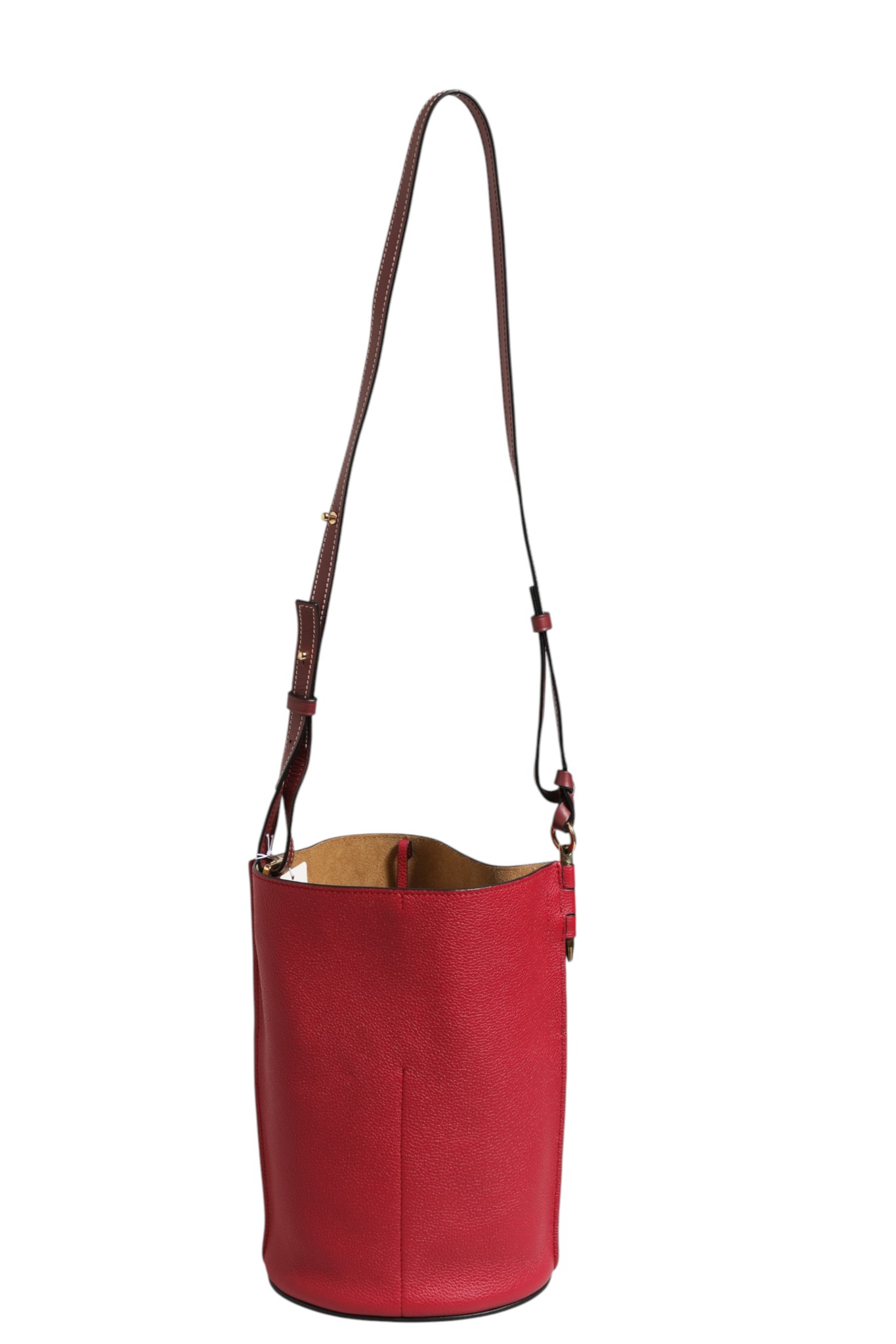 Gate Raspberry & Wine Leather Bucket Bag