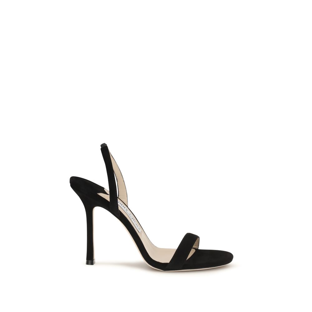 Black Calf Leather Bos Taurus Stiletto Heel Sandals