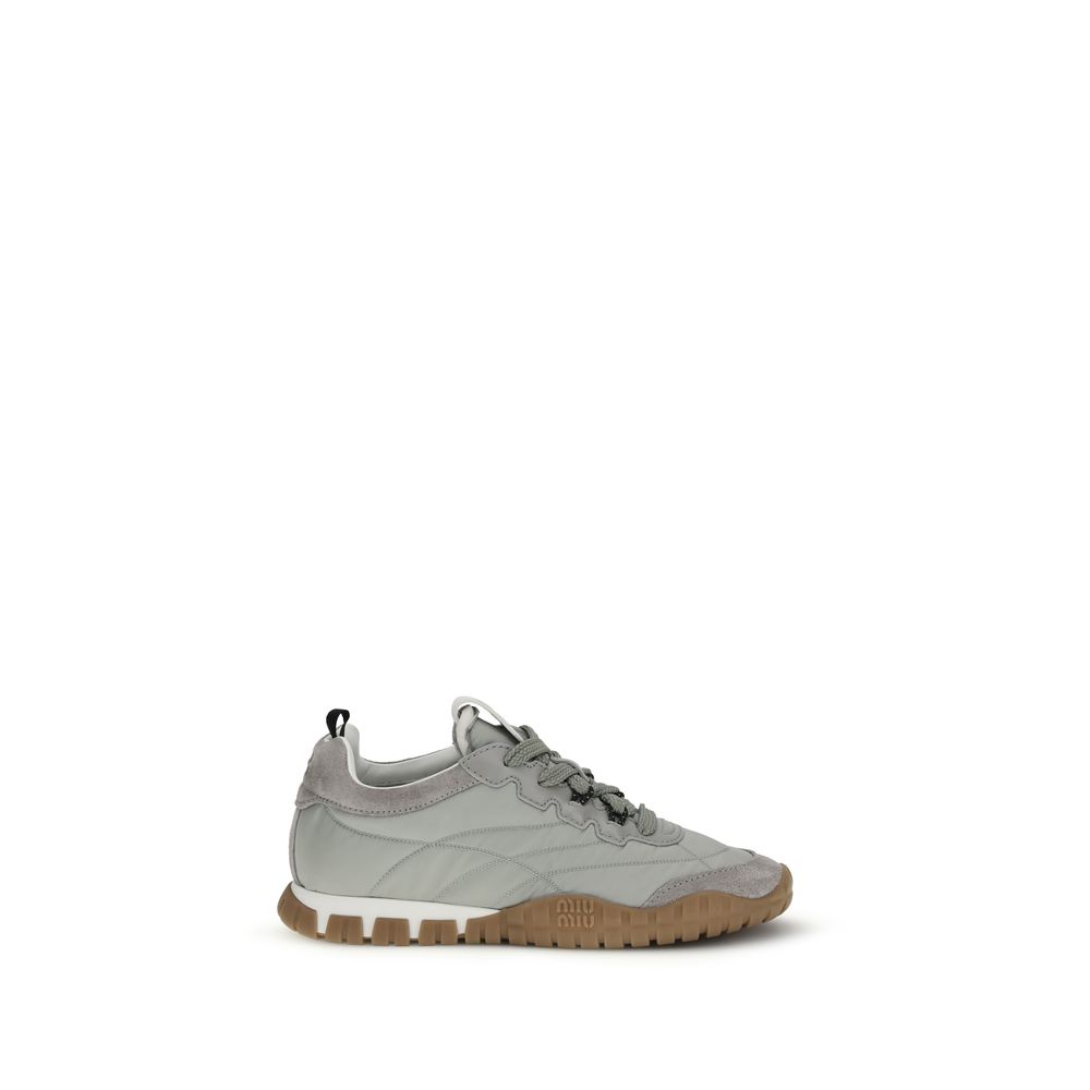 Gray Recycled Polyamide Athletic Sneakers