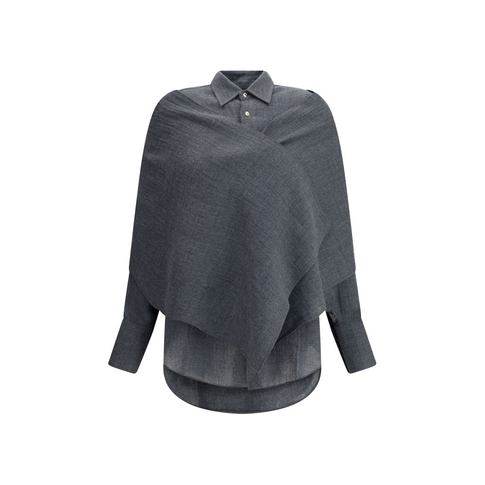 Gray Wool Dress Shirt