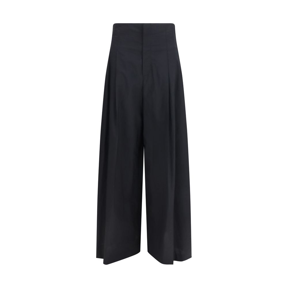 Black Cotton Casual Pants
