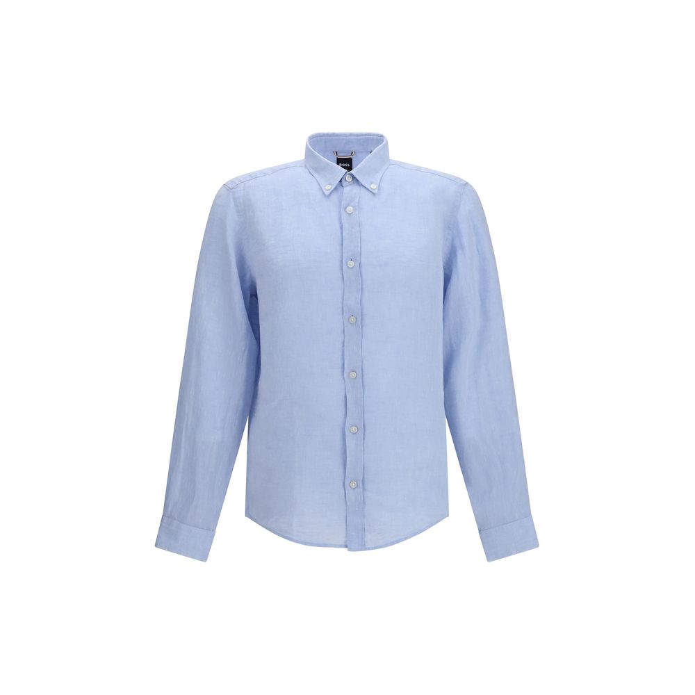 Blue Linen Dress Shirt