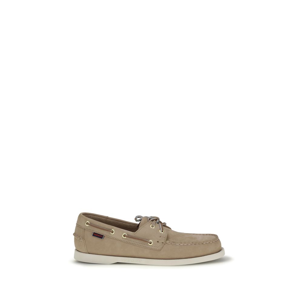Beige Calf Leather Bos Taurus Slip-On Loafers