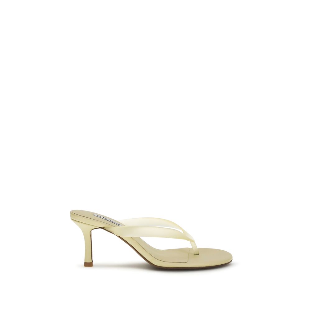 Beige Rubber Stiletto Heel Sandals