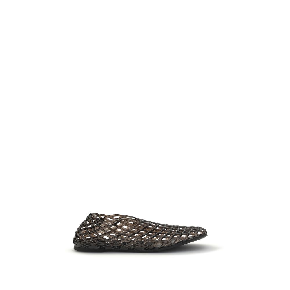 Black Rubber Ballet Flats
