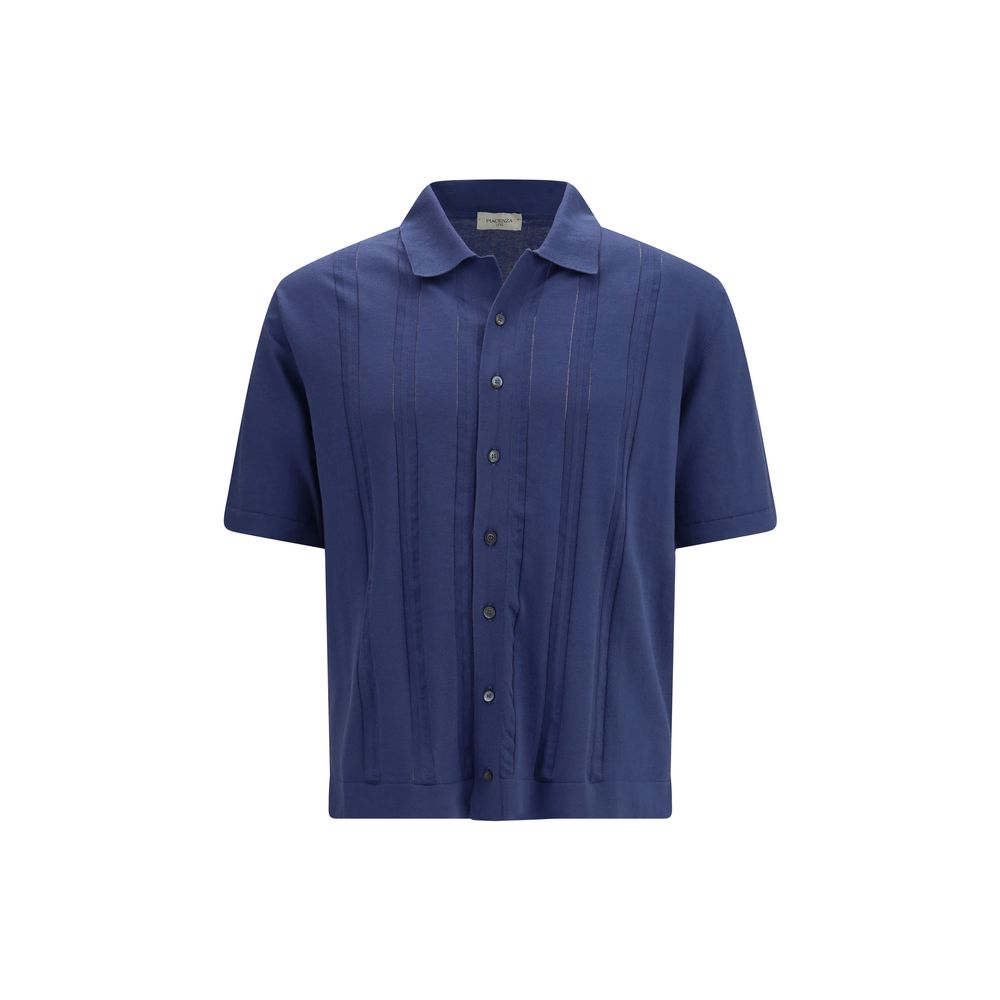 Blue Cotton Polo Shirt