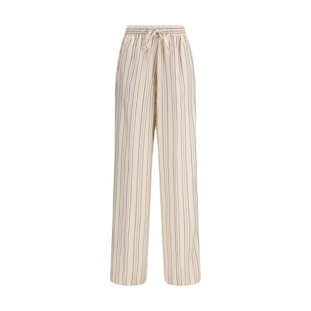 Multicolor Silk Casual Pants