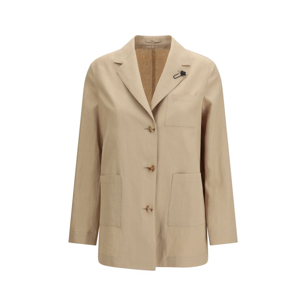 Beige Wool Oves Aries Full-Length Jacket