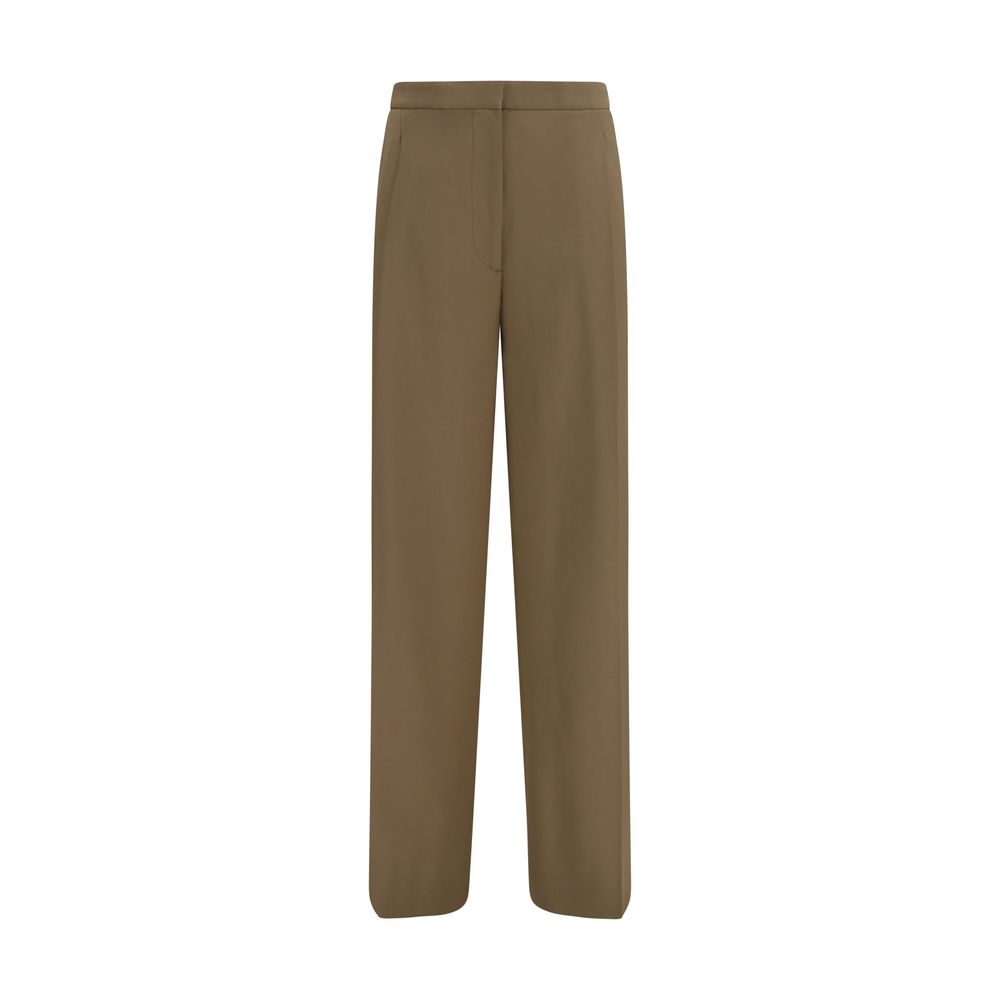 Brown Wool Oves Aries Casual Pants