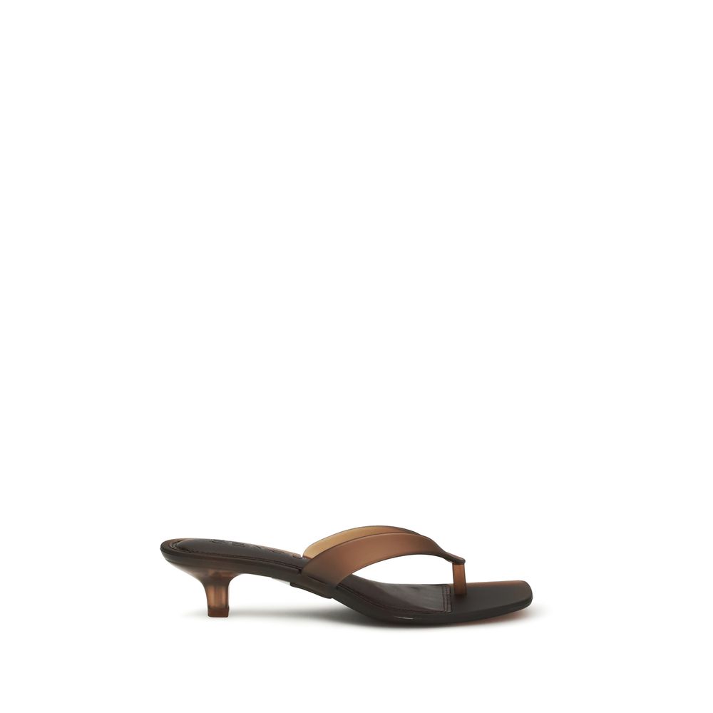 Brown Pvc Flat Sandals