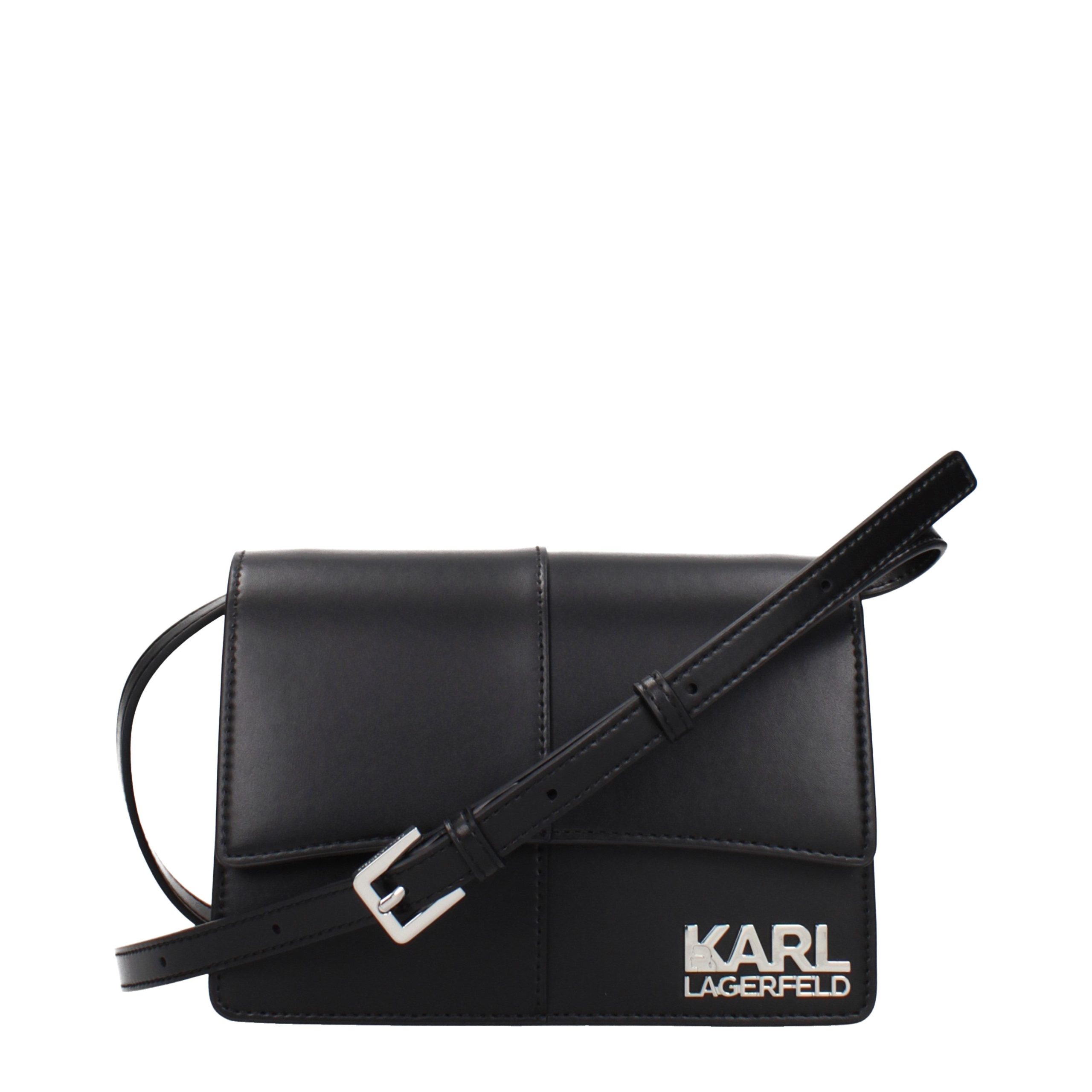 Black Polyethylene Crossbody Bag