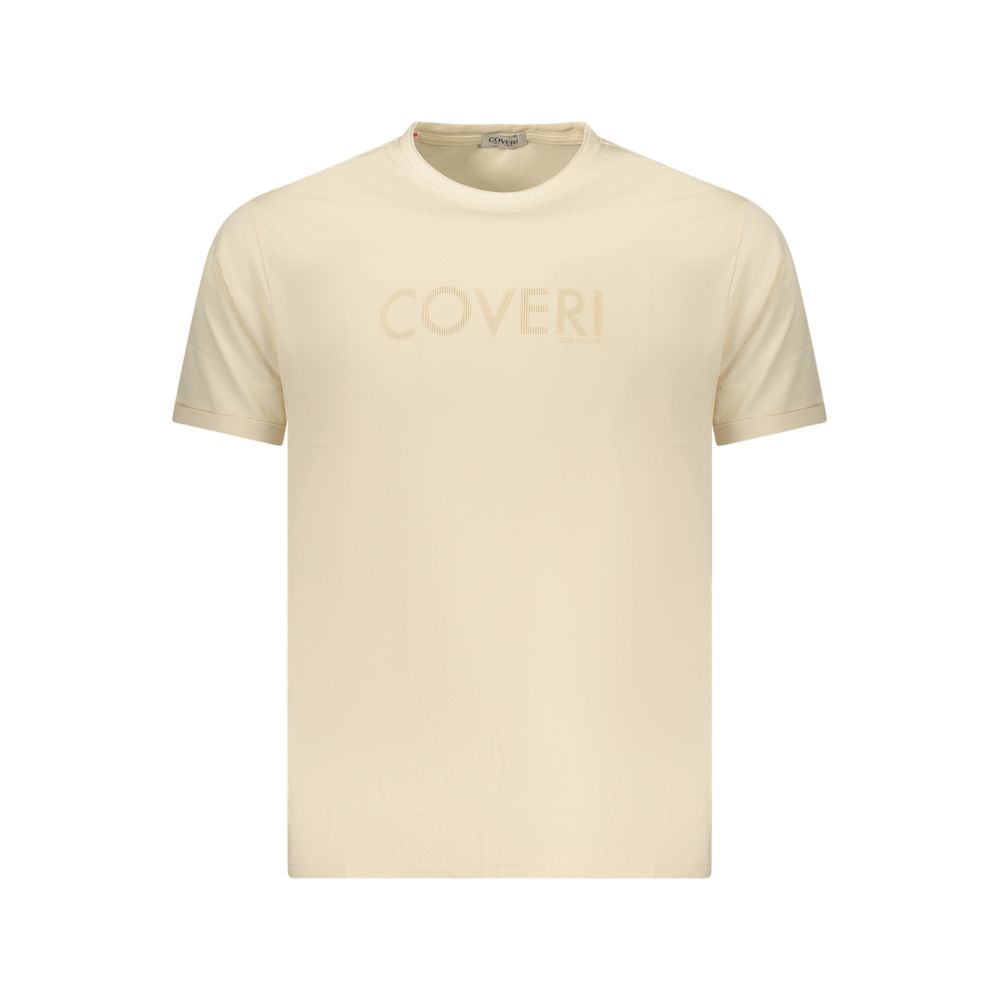 Beige Cotton Mens T-Shirt