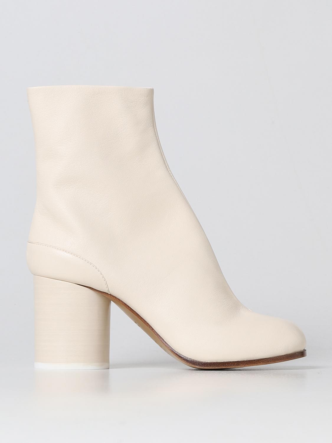 Maison Margiela White Leather Ankle Boots - Women