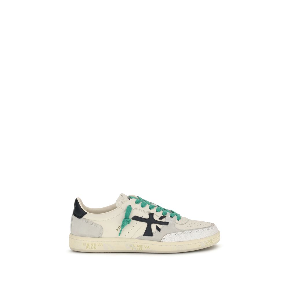 White Calf Leather Bos Taurus Low Top Sneakers