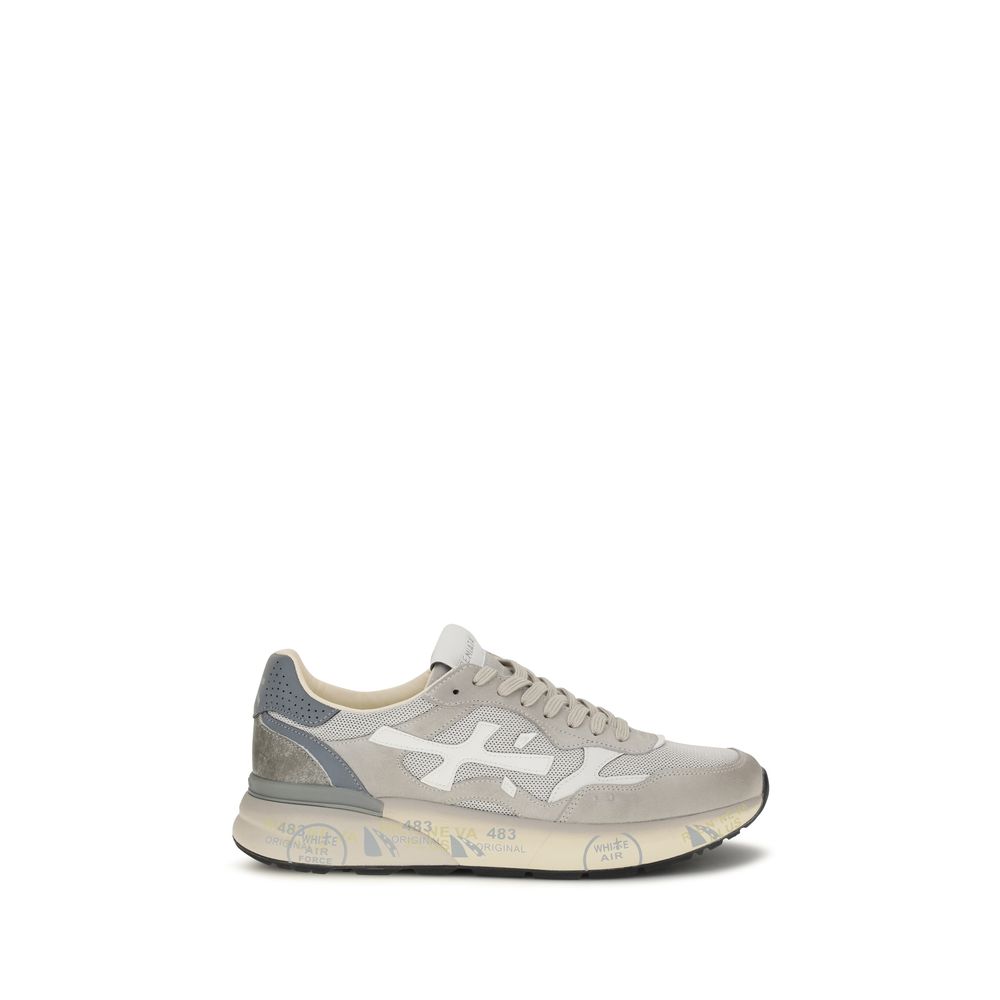 Gray Polyester Low Top Sneakers