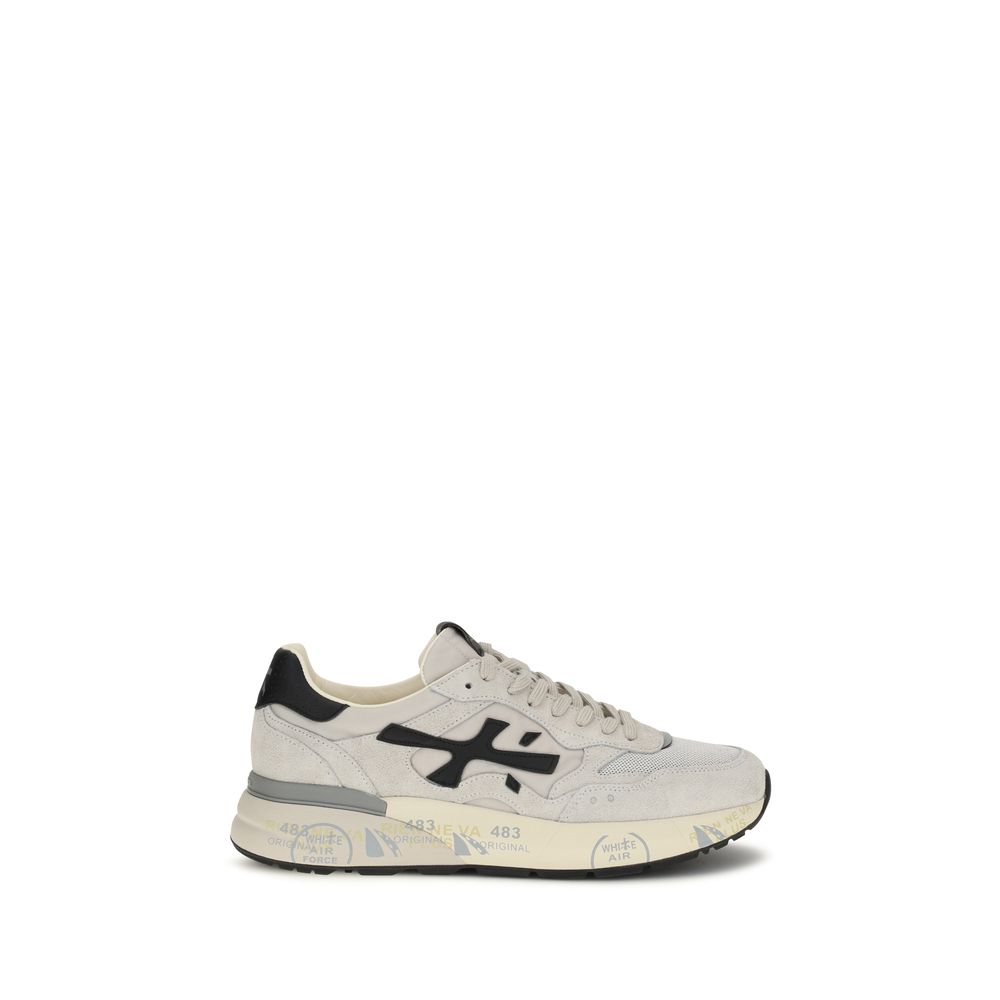 White Polyester Low Top Sneakers