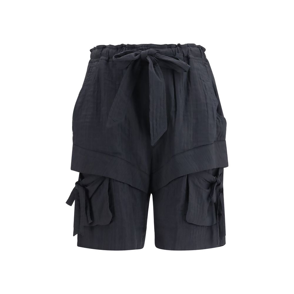 Black Viscose Bermuda Shorts