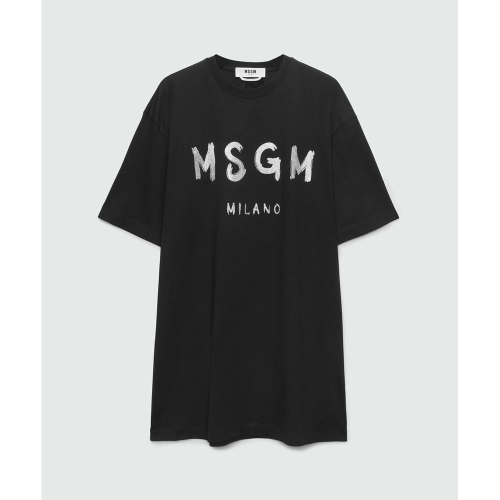 Black Cotton Casual Dress