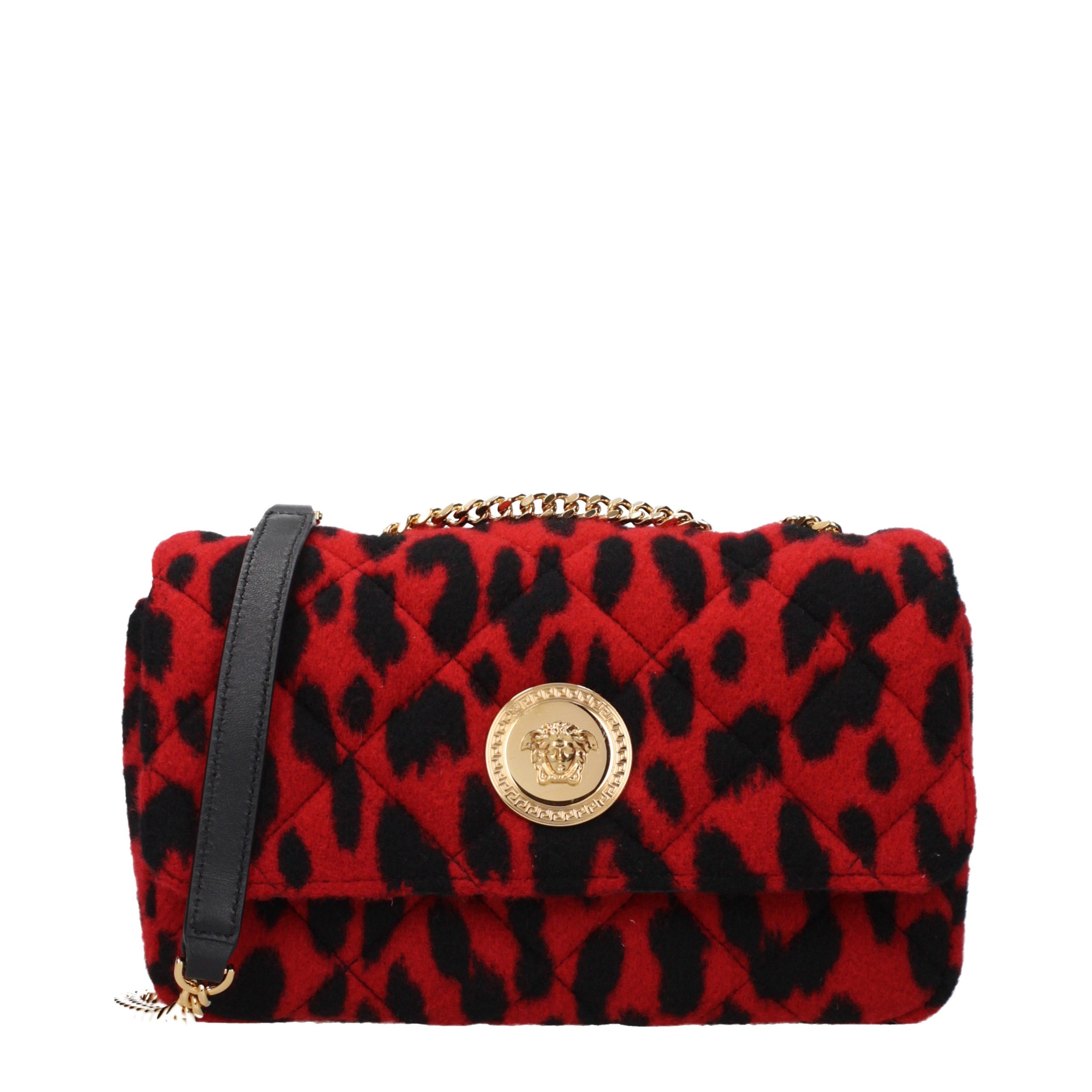 Versace Red Wool Shoulder Bag - Women