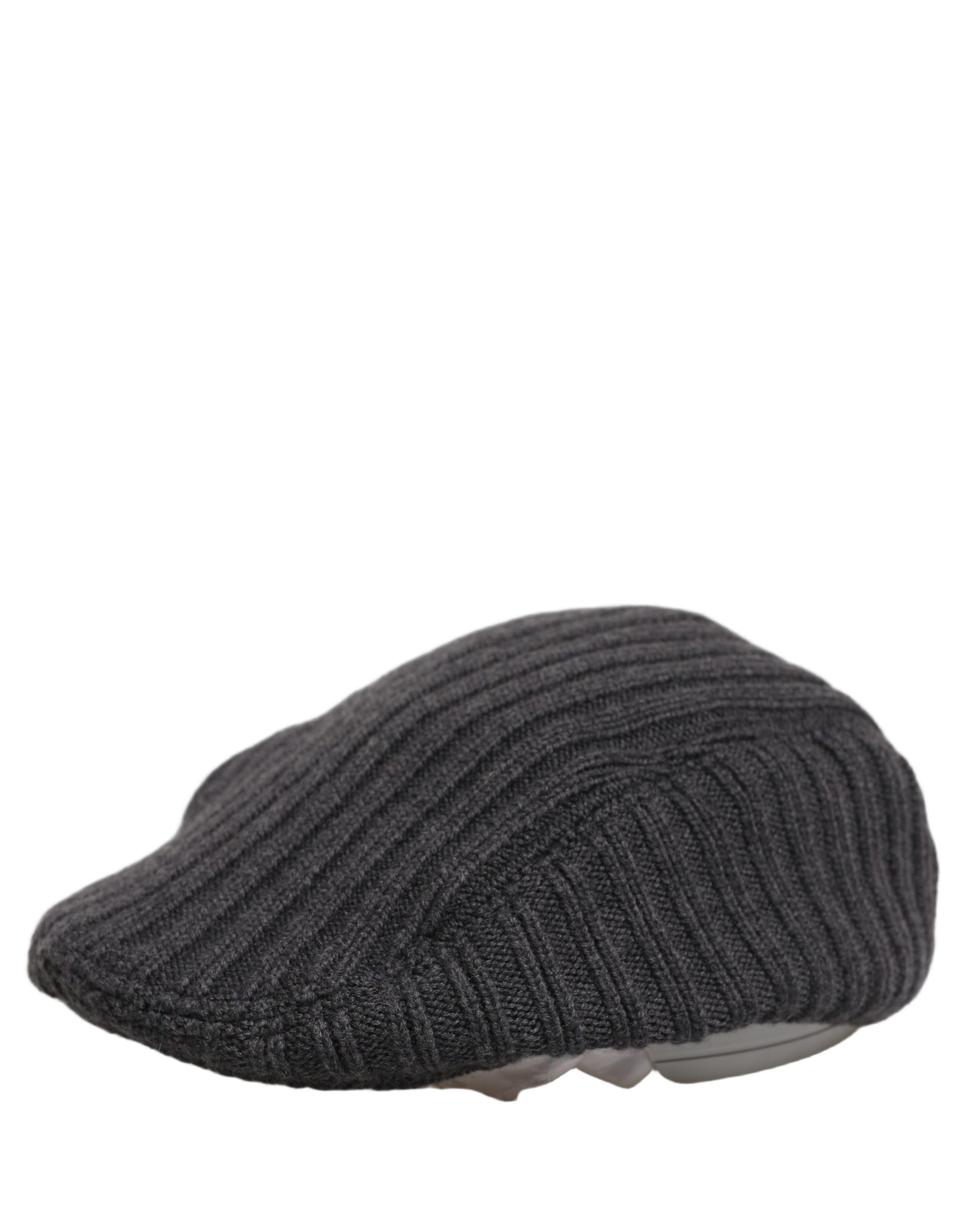 Men Dark Gray Wool Knitted Newsboy Capello Hat