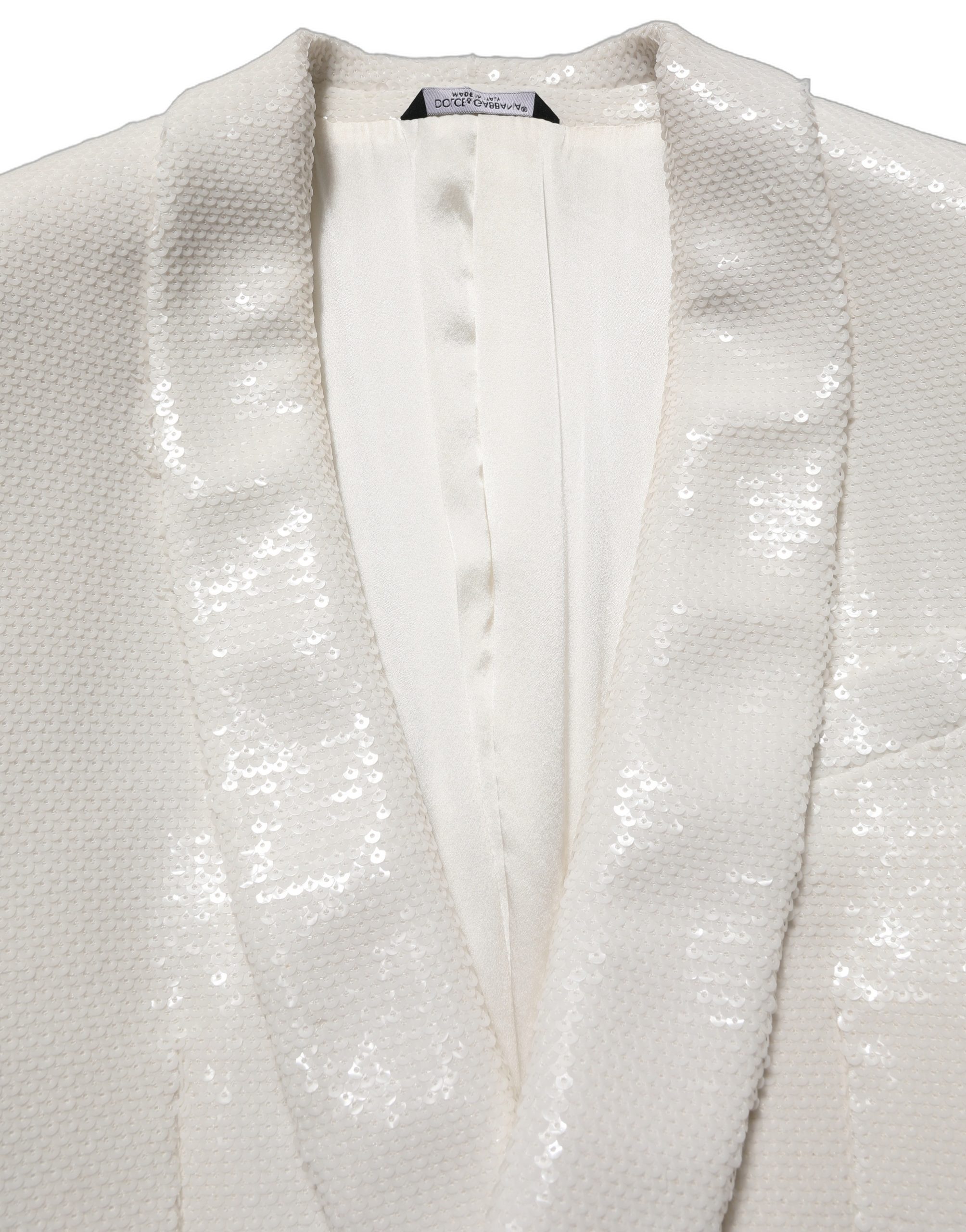 White Viscose Single Breasted Blazer Jacket